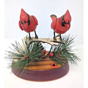 Pan Asian Creations Home for the Holidays Animated Singing Cardinals on Branch